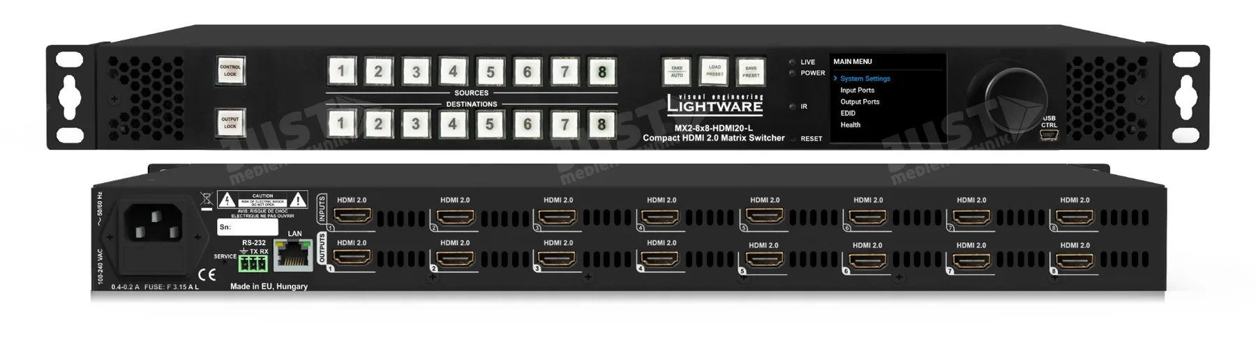 MX2-8x8-HDMI20-Audio Kreuzschiene