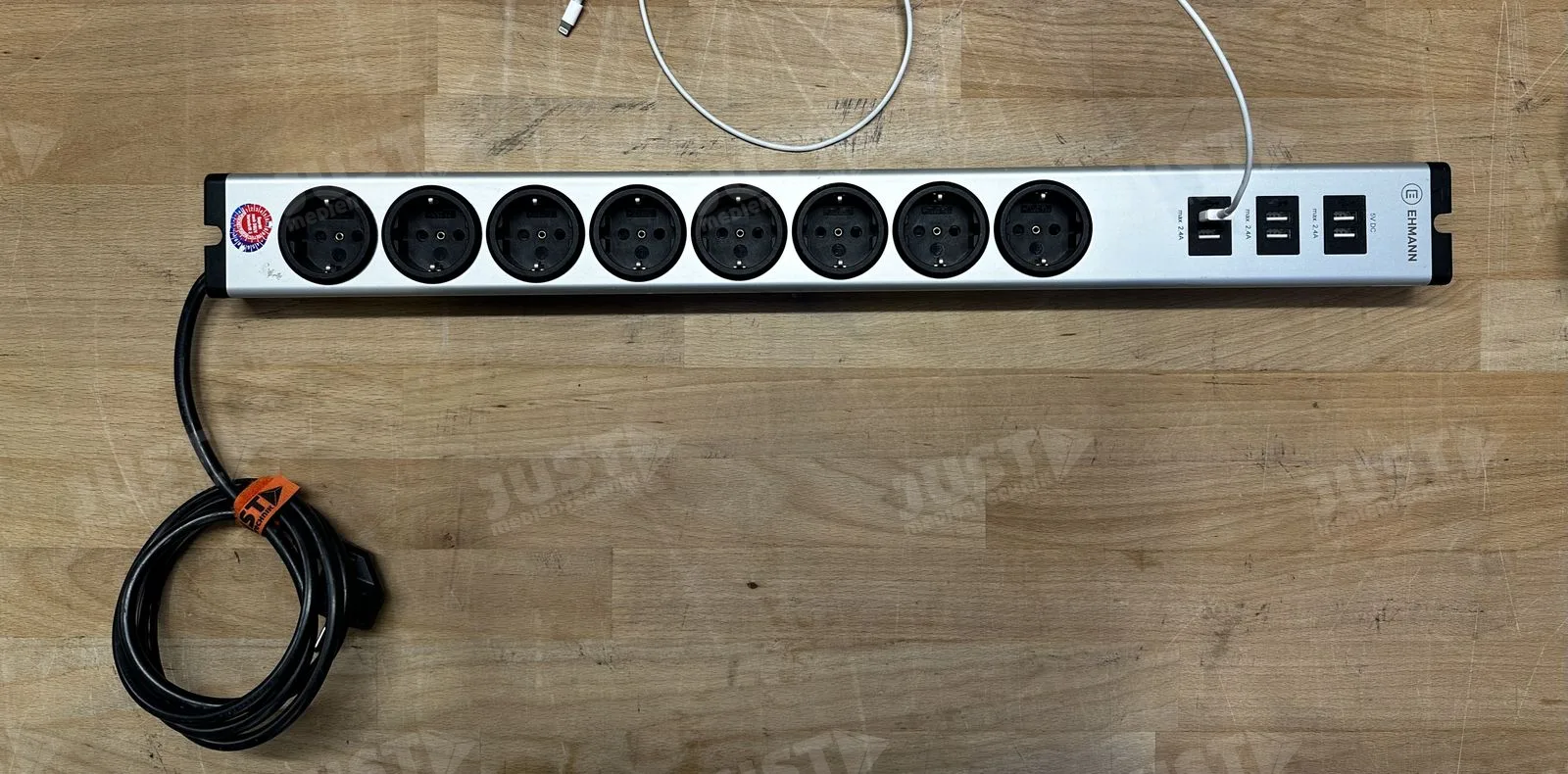 8+6 Steckdosenleiste (6x USB), Aluminium