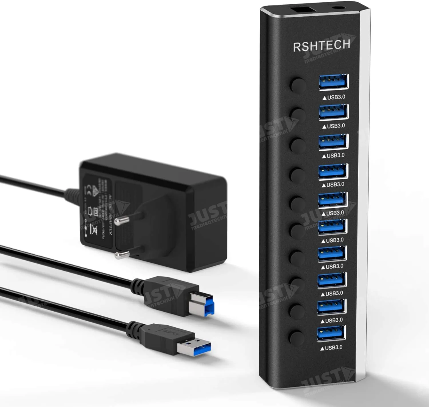 USB 3.0 10xHub, aktiv