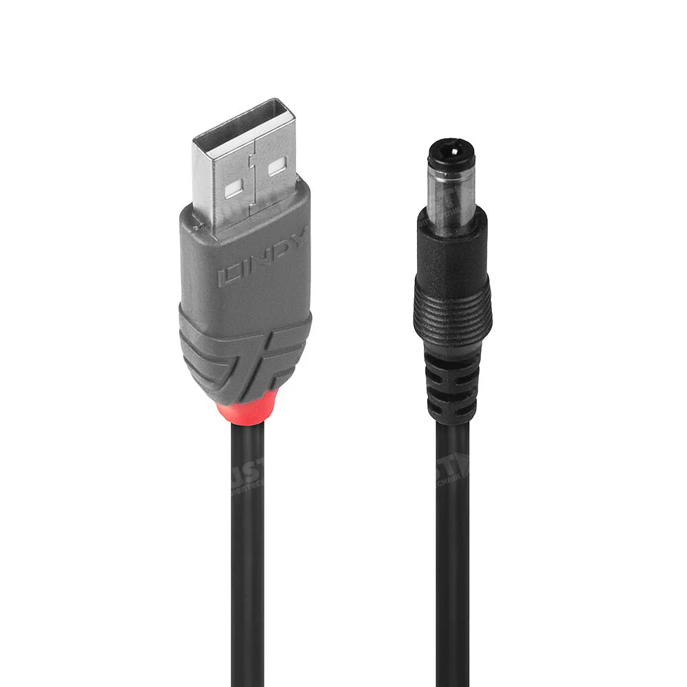 Adapterkabel USB-A -> DC 5,5/2,5mm, 1,5m